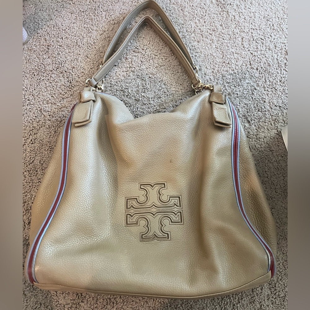 Tory Burch Harper bag with red/blue piping